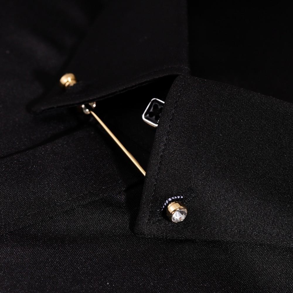 Mini Crystal Tie Collar Needle Detachable Neckline Pin Knight's Uniform Shirt Collar Pin  Gift