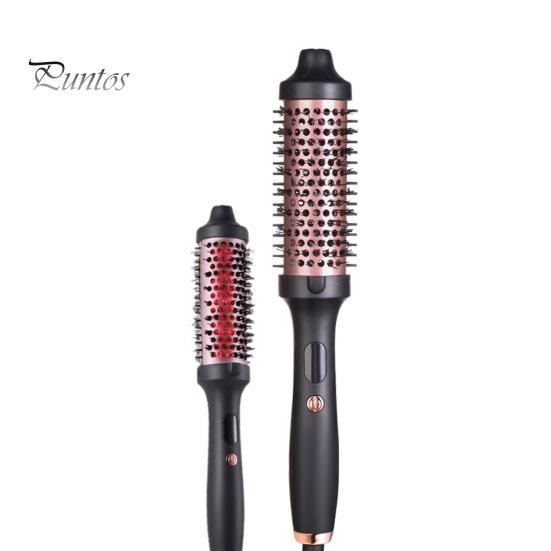 Wired Curling Brush 38MM LED Display Thermal Brush Fast Heating Negative Ion Round Brush Electric Hair Straightening Curling Wand Tools