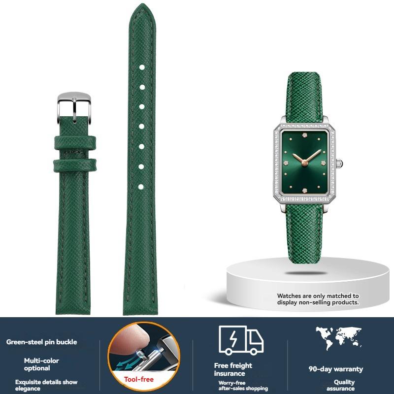 Cowhide Strap women for Fiyta DW Fossil Casio Longines calfskin 10mm 12mm 14mm 16mm 18mm watch strap bracelet Black Green Red