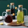 Transparent Glass Oil Can Soy Sauce Bottle Vinegar Pot Condiment Bottles Oil Bottle with Scale Kitchen Supplies Seasoning Bottle