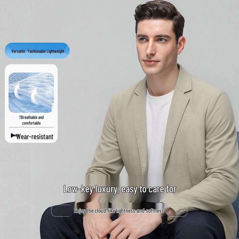 SHANSHAN Men s Easy-Care Stretch Business Casual Blazer L хаки