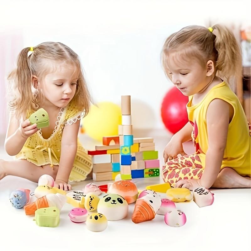 New 10Pcs Squishies Toy Medium Mini Soft Bread Toys Key Banana Cake Toast Squishy Toy Kawaii Toys Squishy Pack Toy Random