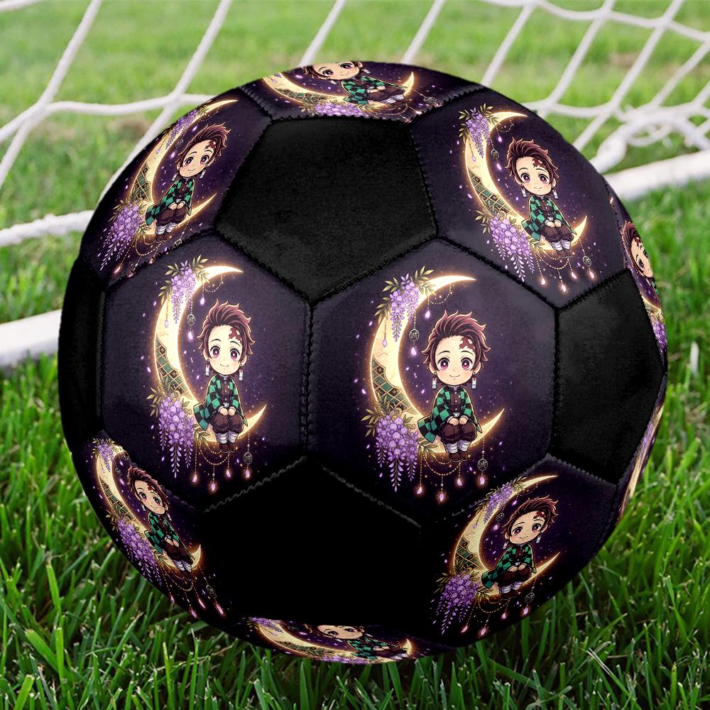1pc Demon Slayer Kimetsu no Yaiba Football Soccer Ball Size 5 Indoor Soccer Ball Fashion Colorful Backyard Game -Great For Sports Fans Gift HE2