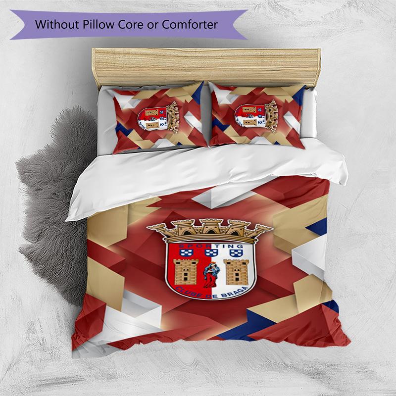 Braga FC Printed 3PCS Bedding Set Breathable Duvet Cover with Pillowcases Decorative Bed Linen for Bedroom Home