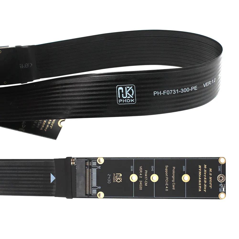 M.2 NVMe SSD Extension Cable Support PCle4.0 M.2 SSD PCI-Express 4.0 X4 M Key Extender for M.2 2230 2242 2260 2280 SSD