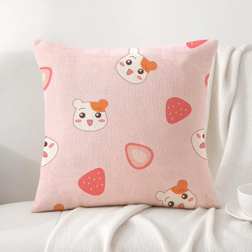 Cute E-Ebichus Cushion Cover Natural Linen Organic Fabric Double-Sided Printing Sofa Home Decor Gift Pillow Cover