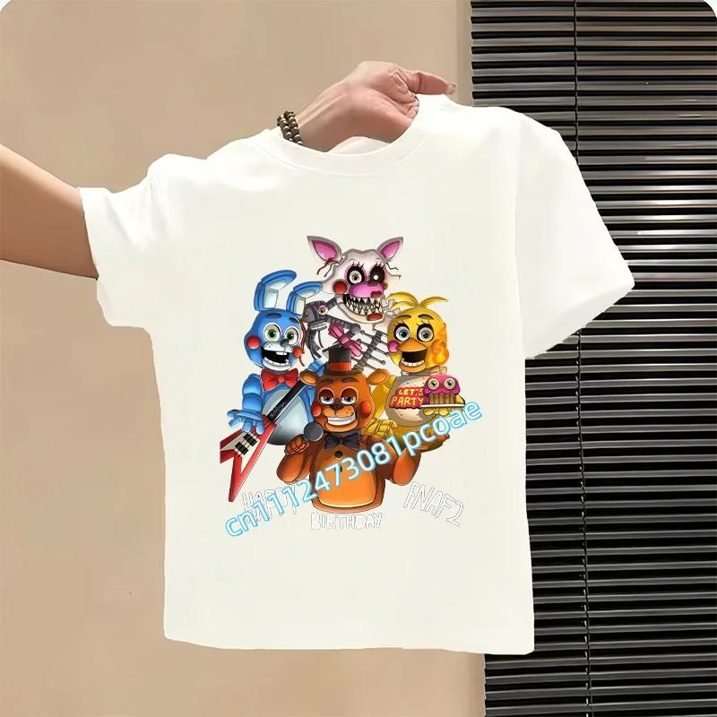 Graphic T-shirt Children Casual Sports Tops Short Sleeves Kids Clothing New Five Nights At Freddys Kids Cartoon