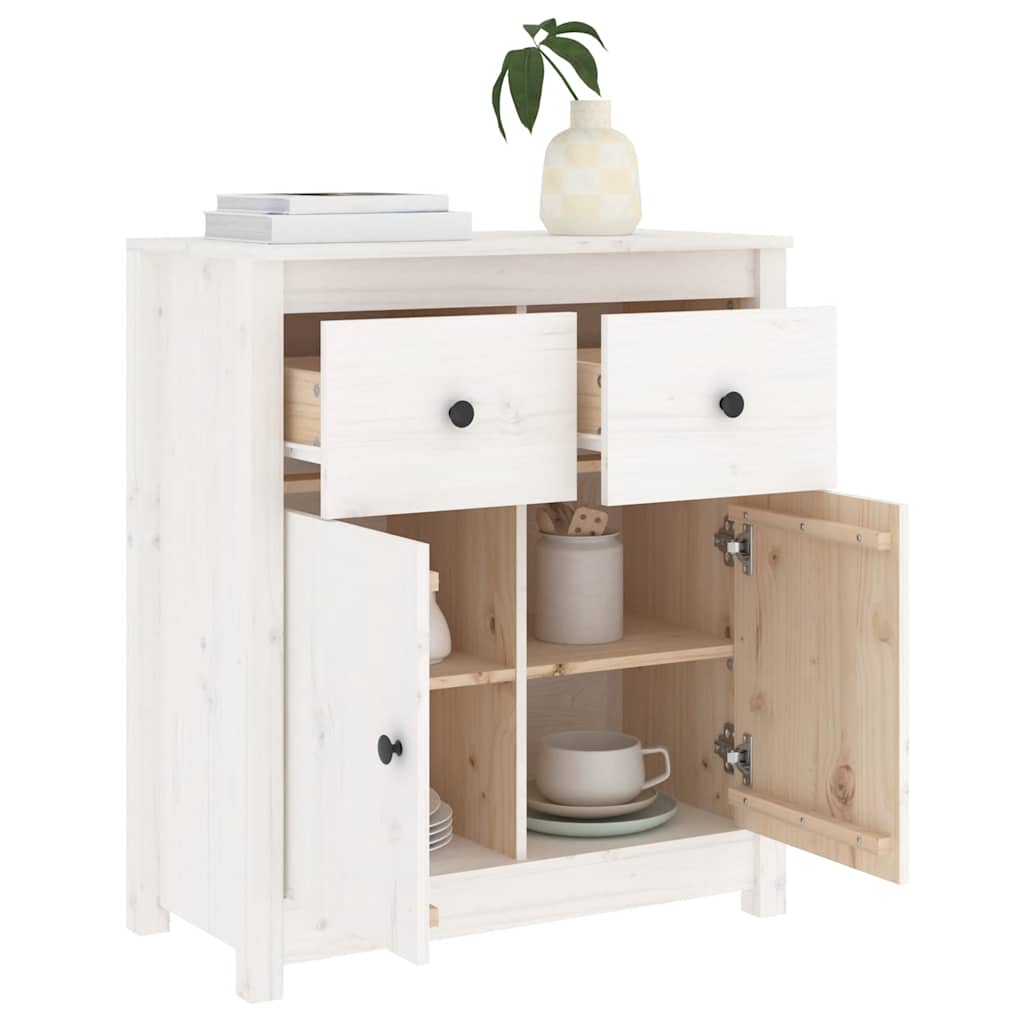 Vidaxl Armario, Blanco, 70x35x80 Cm, Madera Maciza de Pino