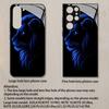 Blue Light Lion Pattern 2D Phone Case for Samsung S26 S25 S24 S23 S22 S21 S20 A56 A36 A16 - Glass Protective Cover