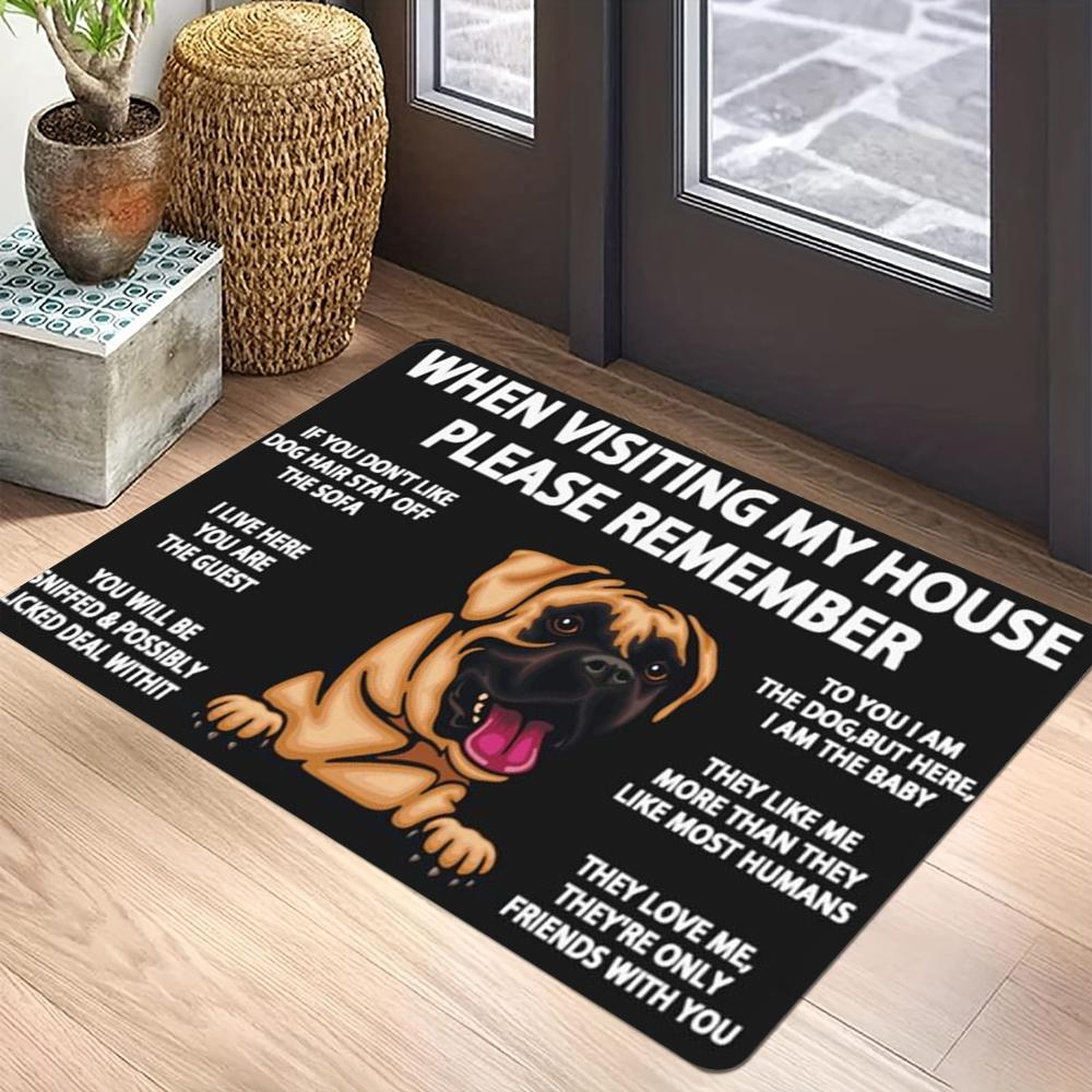 Pet Dog Photography Carpet Mat Rug Humorous Quote Puppy Yorkshire Terrier Labrador Collie Home Decoration Entryway DoorMat Black