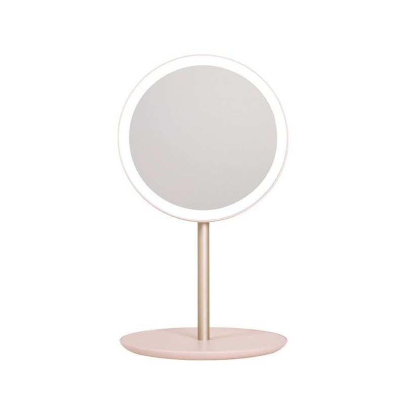 HOMTEC - Klappbarer Schreibtischspiegel mit wiederaufladbarem LED-Ringlicht