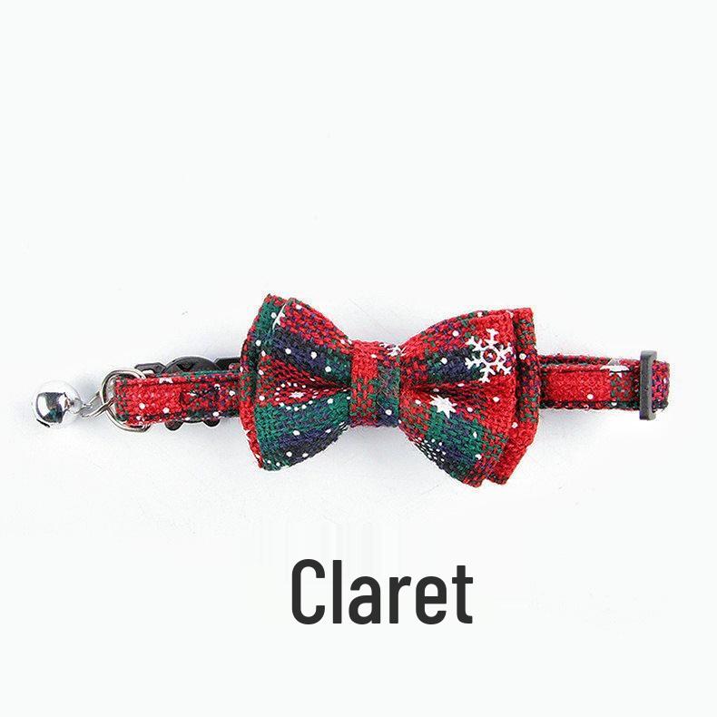 Christmas Bow Tie Collar for Cats and Dogs - Festive Holiday Pet Collar