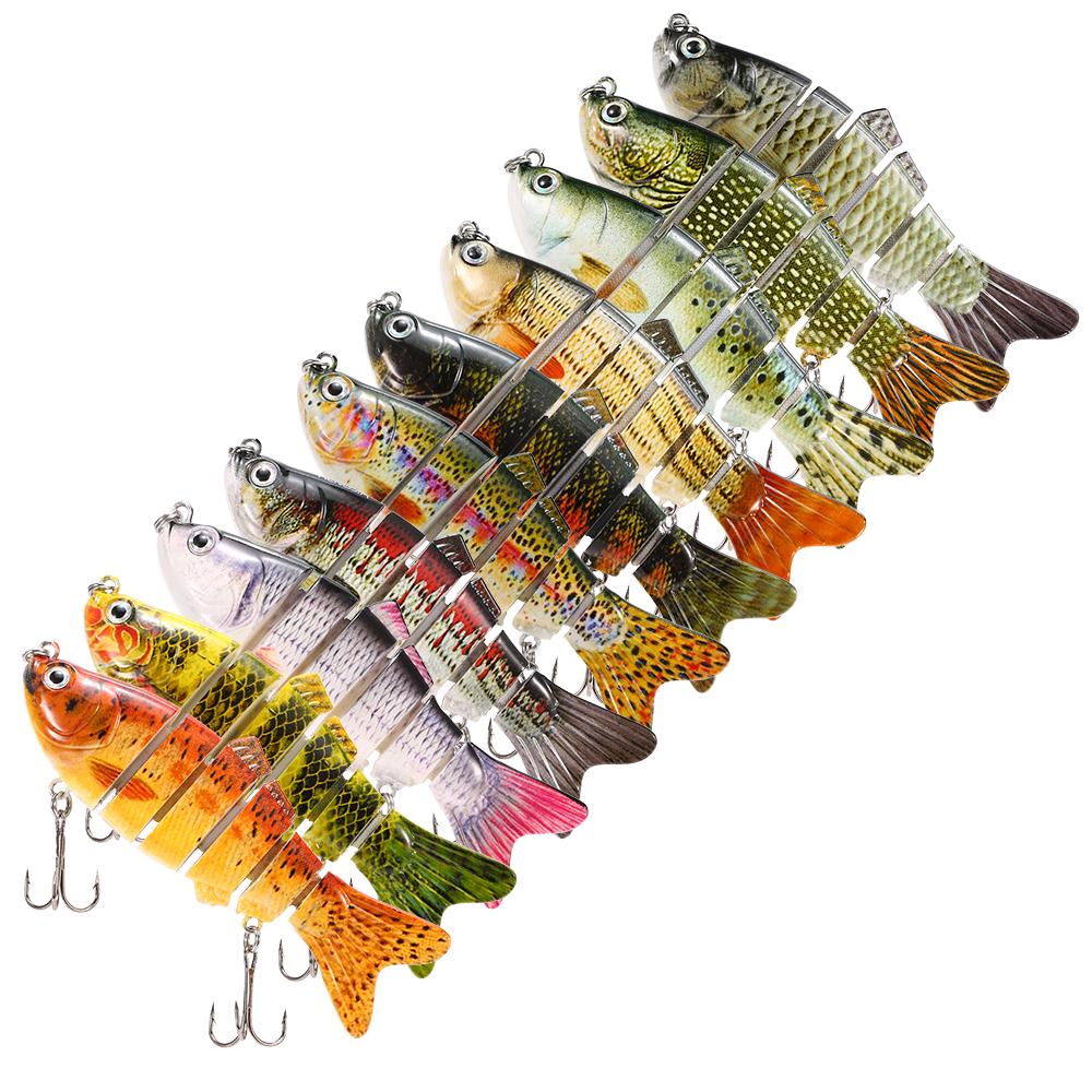 10cm/20g Naluca de pescuit Swimbait, realistă, 6 secțiuni articulate Crankbait Hard