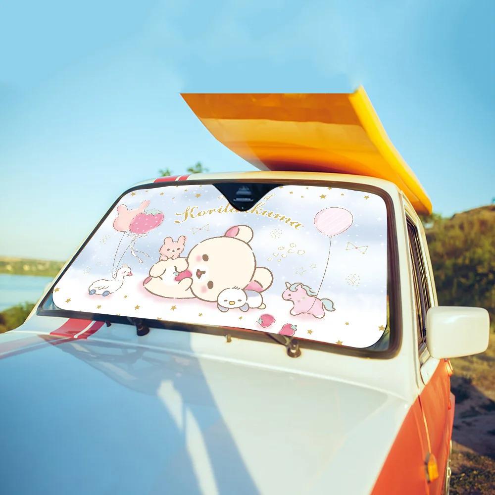 Rilakkuma Car Sunshade - Cute Windshield Sun Protection