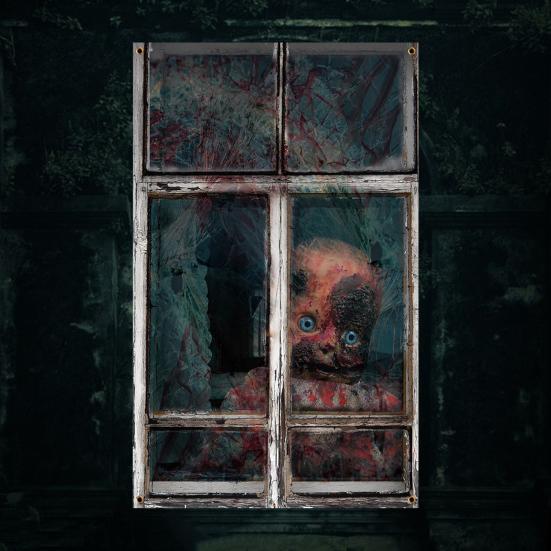 Halloween Vorhang Dekoration Blut Fenster Abdeckung Scary Halloween Fenster Silhouette Poster für Innen