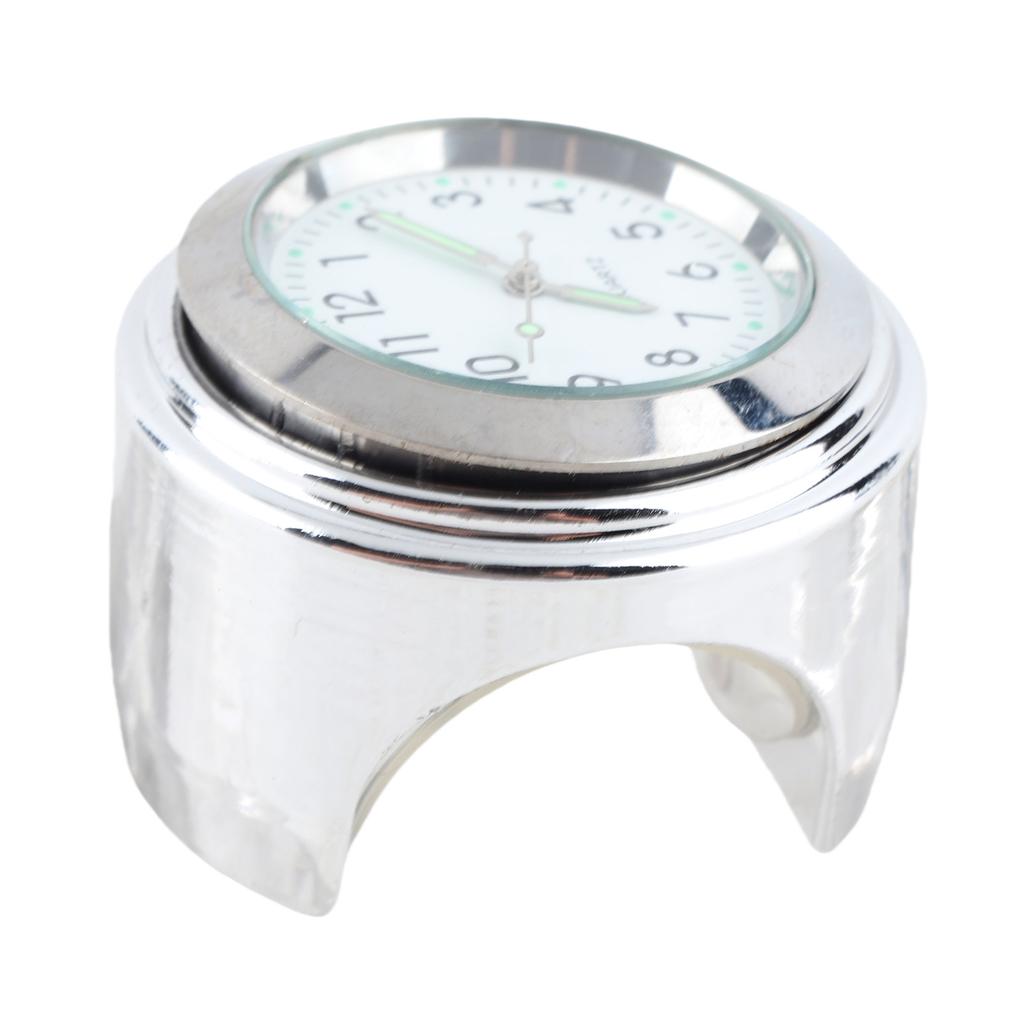 Motorcycle Mount Clock Round Watch Aluminum Luminous Universal for 7 8in‑1in Handlebar