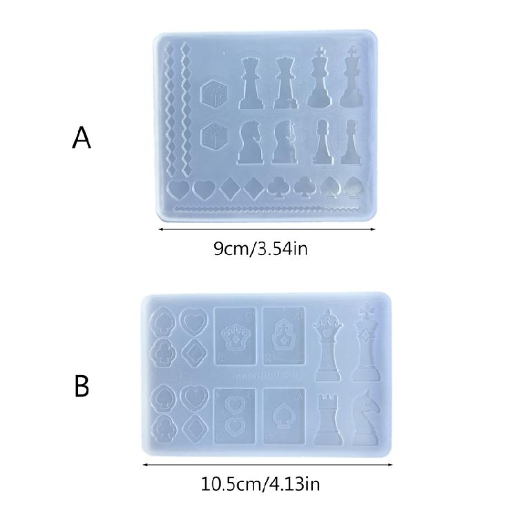 Hand Made Chess and Card Molds Silicone Casting Mold for DIY Game Crafts