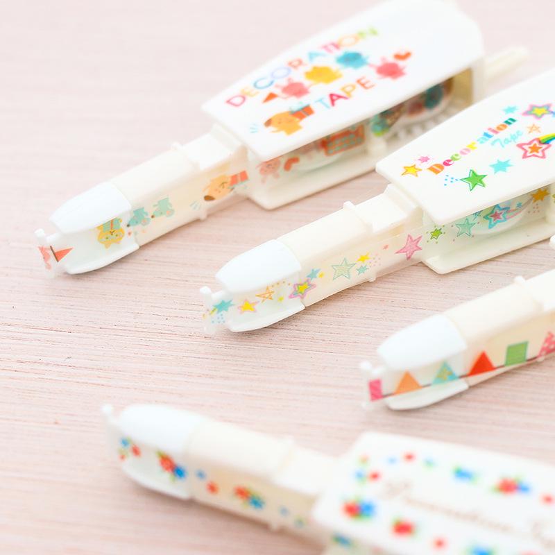 Lace Decoration Tape Knock Type Cute Animal Pink Star Flower Stickers Diary Correction Tape A6755