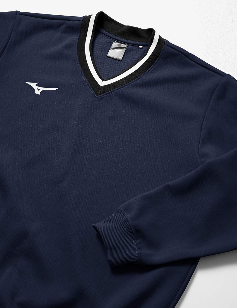 Mizuno Tennis Dress Size M to Japanese Size Sweatshirt, V-Neck, Thick, Moisture-Wicking, Quick-Drying, Stretch, Unisex, 62JC8002, Navy, (Equivalent M)