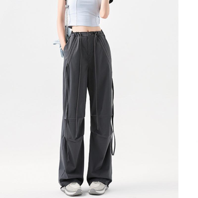 Straight-legged Casual Pants for Women In Summer Thin High Street Versatile Loose Wide-leg Work Trousers