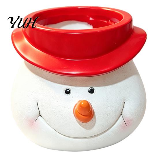 Decorative Storage Jar Cute Santa Claus Resin Flowerpot, Christmas Desktop Mini Foliage Plant Container Planter, Hand Painted for Indoor Home