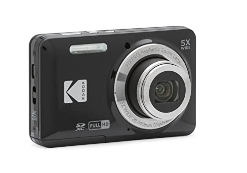 KODAK PIXPRO Easy-to-Use Zoom FZ55-BK 16MP Digital Camera with 5x Optical Zoom, 28mm Wide Angle, and 2.7-inch LCD Screen (Black)