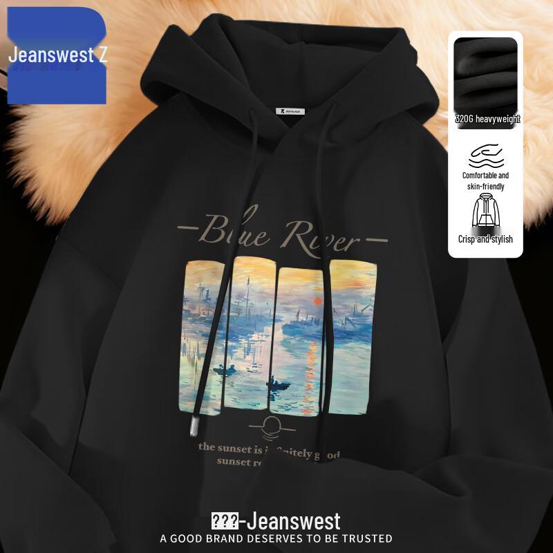 

Giordano Z Men s Heavyweight Loose Hooded Sweatshirt T1003 4XL