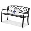 Outdoor Bench, 50 Inches Metal Garden Bench for Outdoors, 550 Lbs Load Capacity Bench, Outdoor Garden Park Bench with Backrest and Armrests, Patio