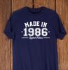 1986 Birthday T-Shirt - 40th Birthday Gift, Made in UK