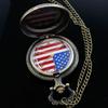 10 peças/lote Atacado Capas Transparentes para Relógio Bandeira Americana Relógio de Bolso Comemorativo Relógio de Parede Vintage Presentes para Homens Mulheres Relógio