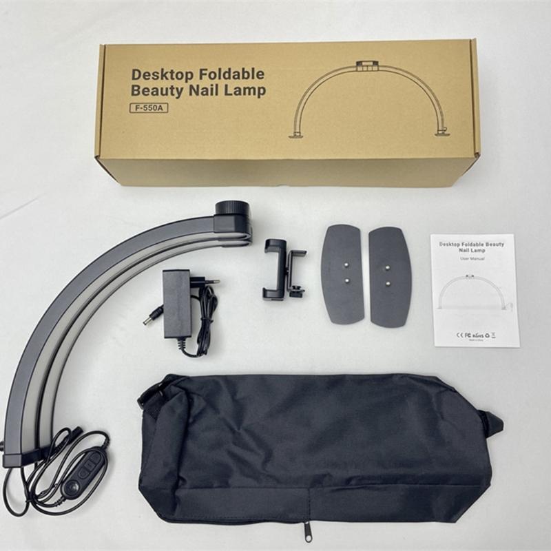 Half Moon Light Nail Lamp for Desk,Lashes Light Led Nails Tech Lamp,Desk Lamp for Lashes Eyelashes Extension,Eyebrows