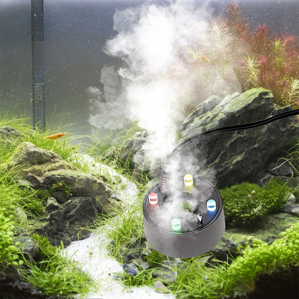 5V USB Mist Maker Fogger Nebulizer Water Fountain Fish Tank Pond Atomizer Head With 4 LED Colorful Lights Fish Tanks Decoration