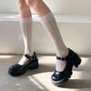 Calze da donna stile giapponese Calzini alti al ginocchio Calzini lunghi in nylon trasparente ultrasottile Calzini al ginocchio JK Lolita per ragazze dolci