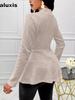 Women's Autumn Overcoat Thick Fleece Fit Formal Blazer Jacket