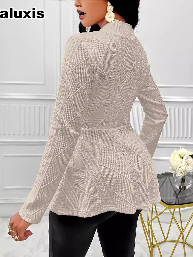 Women's Autumn Overcoat Thick Fleece Fit Formal Blazer Jacket