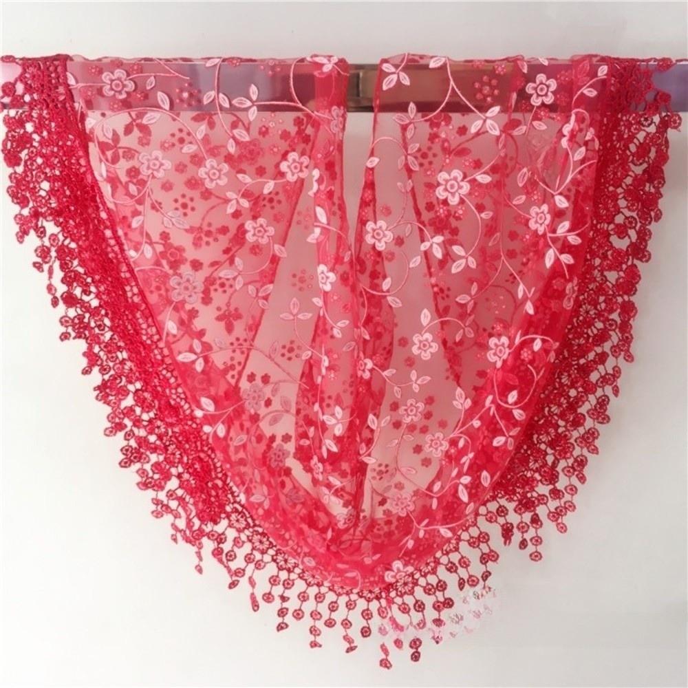 Embroidered Floral Lace Shawls Breathable Tassels Lace Head Scarf Vintage Headwrap Women Wedding