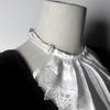 Col Volanté Multi-Niveaux Amovible Pour Chemisiers Robes Accessoire Mode Gothique En Blanc