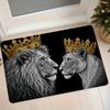 1pc Lion King Crown Lion Queen Rug Suitable for Entryway, Bedside - Non-Slip Absorbent Floor Mat with Lion King, Machine Washable Soft Flannel Bedside