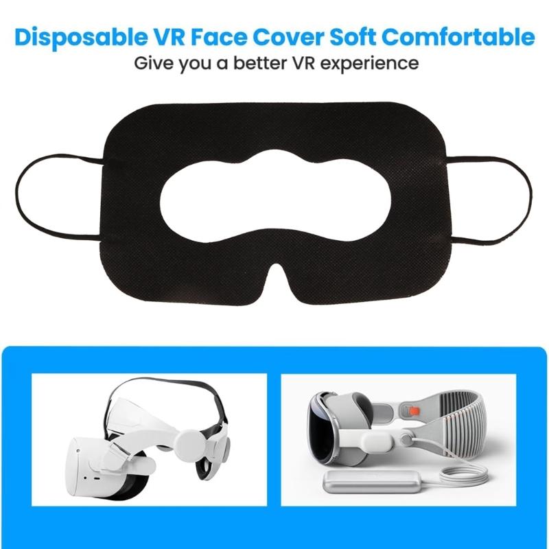 Disposable Immersive Technology Unit Face Cover 100 Count Breathable Nonwoven Fabric For Pico4 And Other Comparable Devices