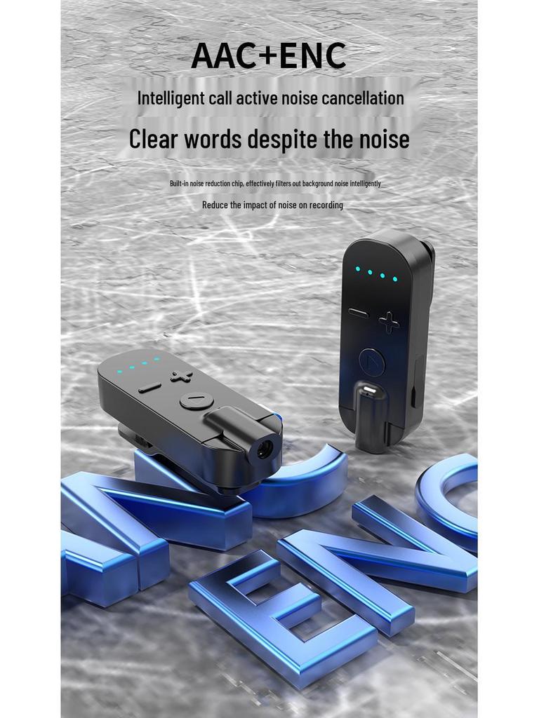 Universal Clip-On Bluetooth Headphone Receiver with Extended Battery, High-Quality Sound, Noise Reduction, and HD Calls