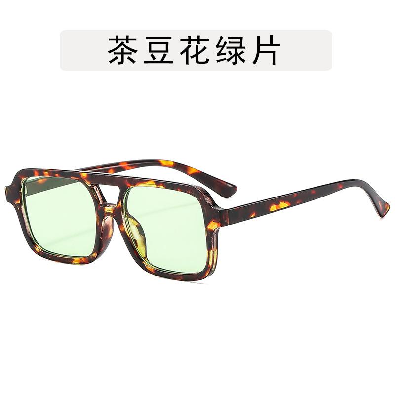 European American Style Sun Glasses for Women Square Shape Double Bridge Sunglasses Women Travelling Hiking Man Sunglass