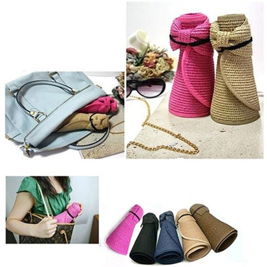 Sun Hat Foldable Wide Brim Breathable Elegant Girls Summer Bucket Sun Hat for Outdoors