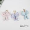 Korean Plaid Bow Keyring Doll Bag Charm Ornament