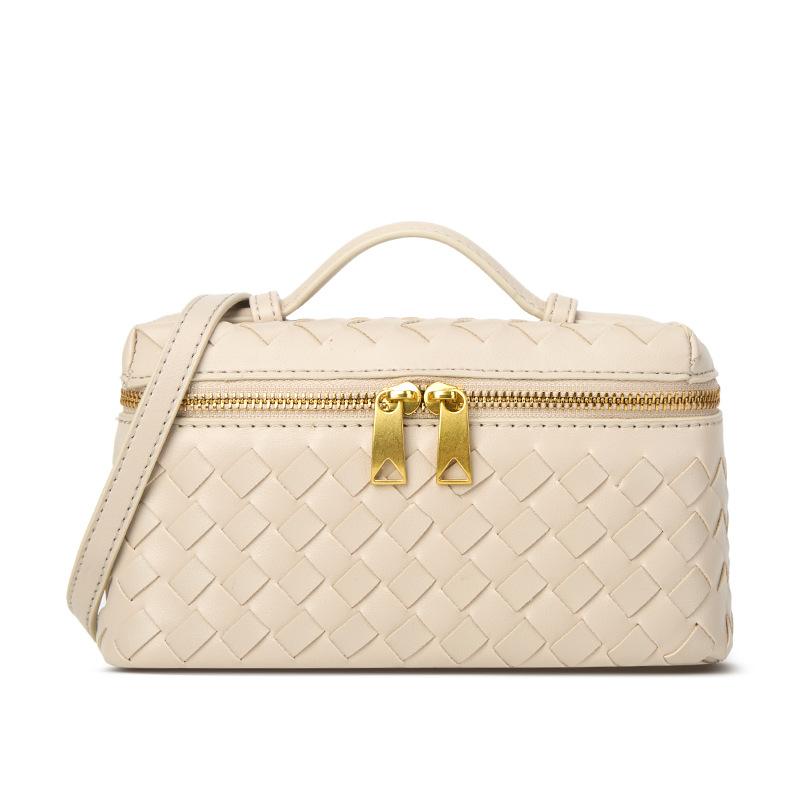 Woven Box Bag Women'S Bag New Year'S Woven Fashion Portable Retro Lunch Box Bag One Shoulder Messenger Bag