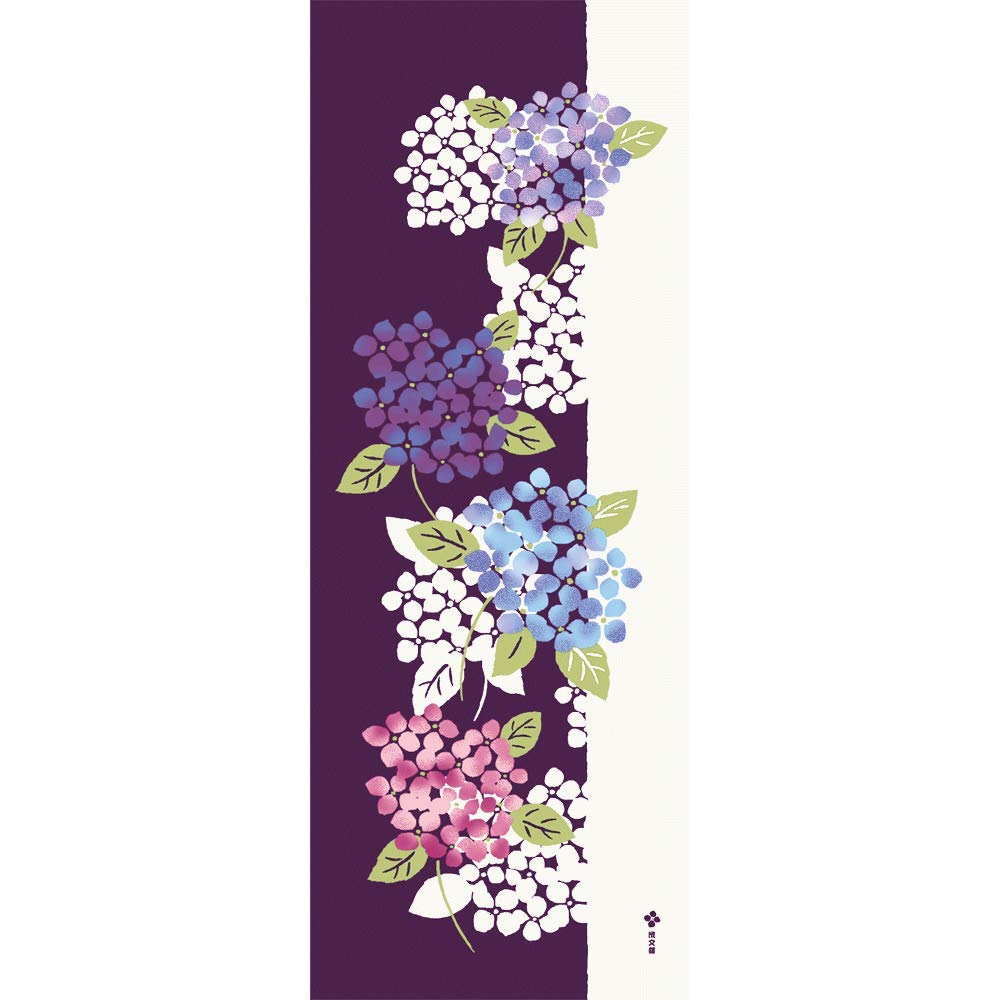 Hamamonyo Illustrated Hand Towel Layered Hydrangea -