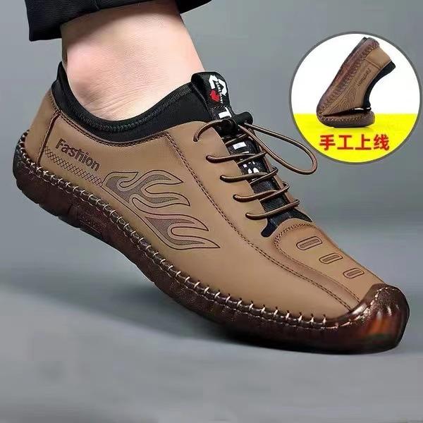 Casual shoes men's 2025 spring trend breathable driving shoes men's beef tendon soles non-slip and wear-resistant versatile loafers