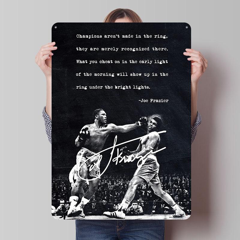 Joe Frazier Boxer Metal Posters Custom Vintage Metal Signs Wall Art Retro Tin Plaque for Man Cave Bedroom Decoration Gaming Home