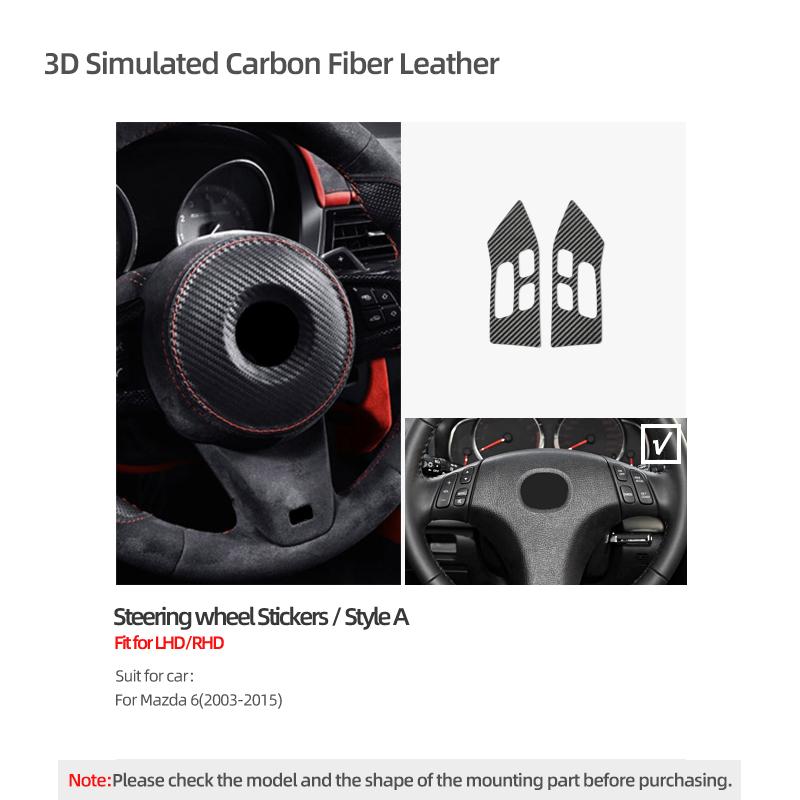 Betterhumz For Mazda 6 2003-2015 Made of Alcantara Auto Steering Wheel Panel Button Trim Sticker Tuning Car Interior Accessories