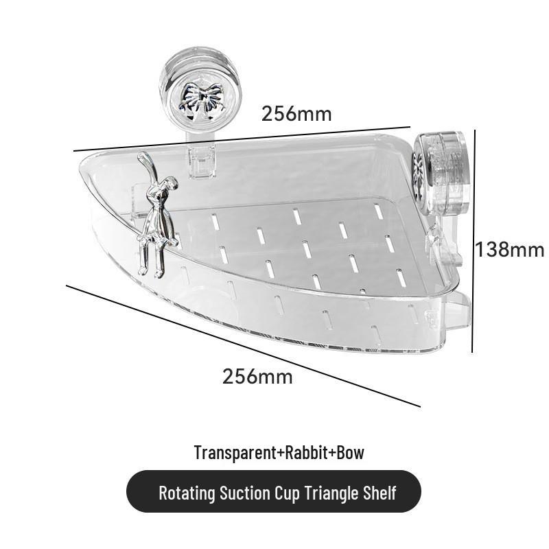 Wandmontiertes Eckregal mit Saugnapf – Bohrfreie Dreieckablage für Bad & Toilette