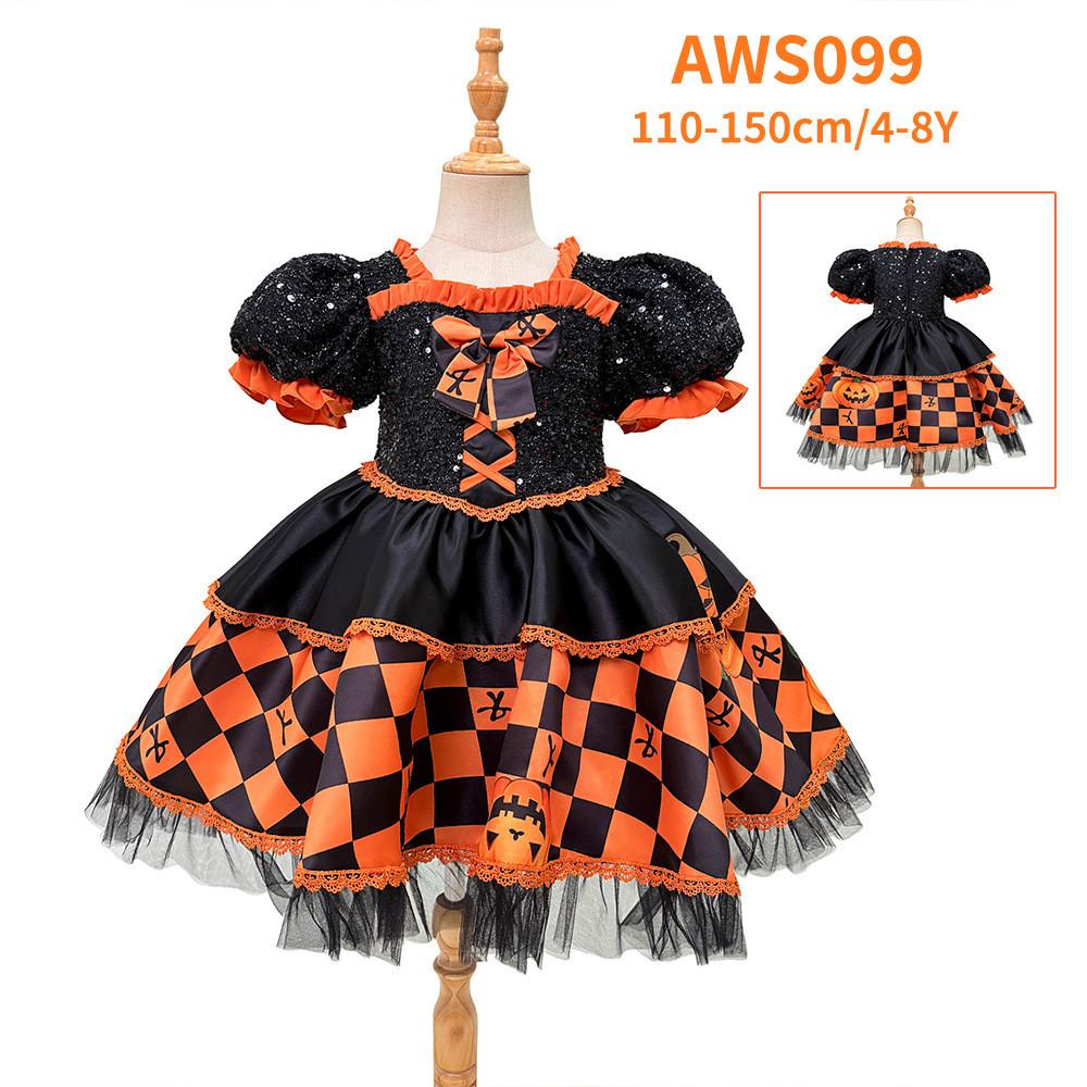 Halloween Princess Dress For Girls With Tulle And Bow For Kids Cosplay Party